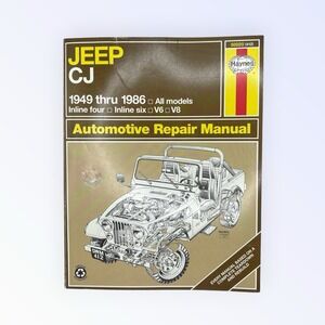 Haynes Automotive Repair Manual 412 Jeep CJ 1949 - 1986 All Models  1986, P